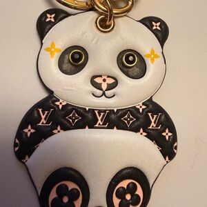 Louis Vuitton Black and White Panda Keychain monogram bag charm